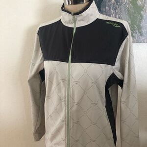 SAUCONY Tan/Gray/Green Full Zip Running Jacket